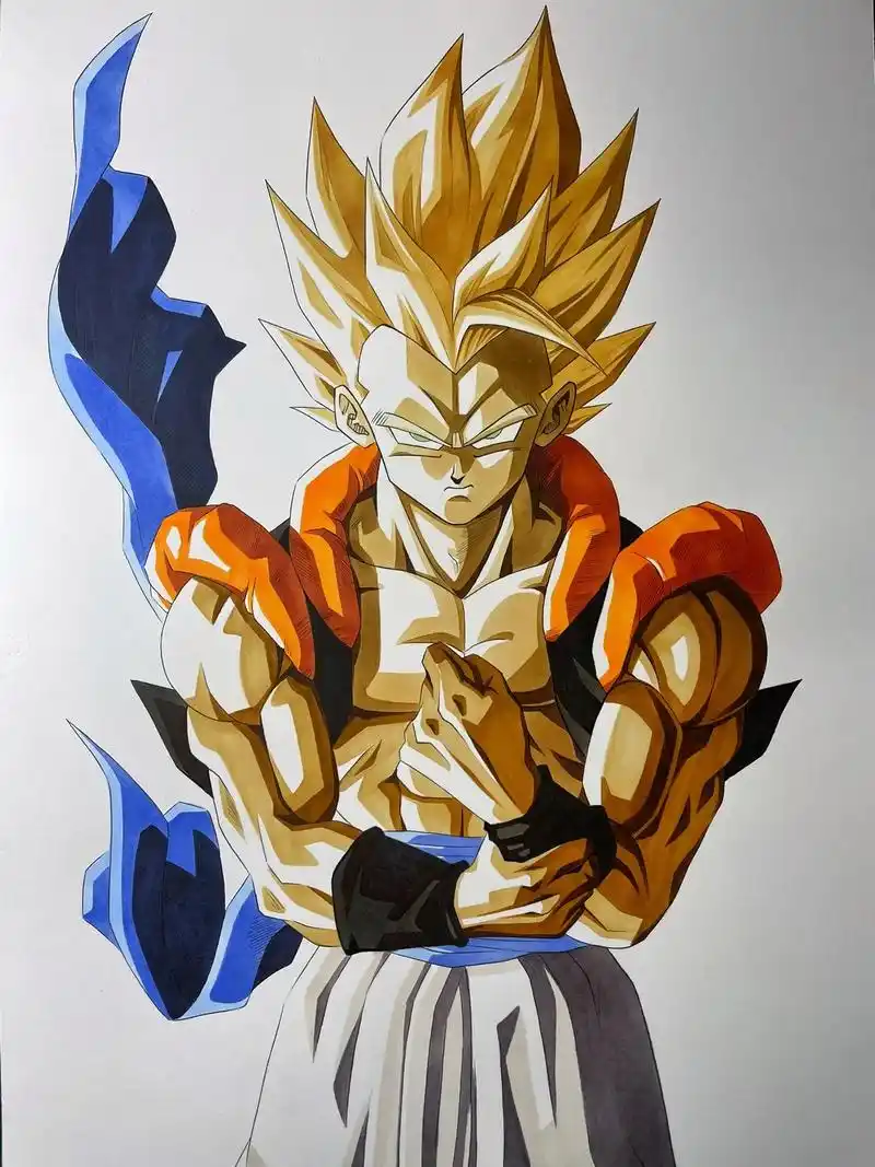 最强的战士-悟吉塔.#七龙珠 #手绘 #画画  #马克笔手绘 - 抖音