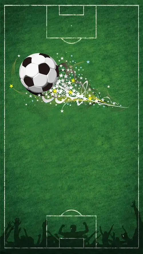 绿色质感草地足球psd分层h5背景素材