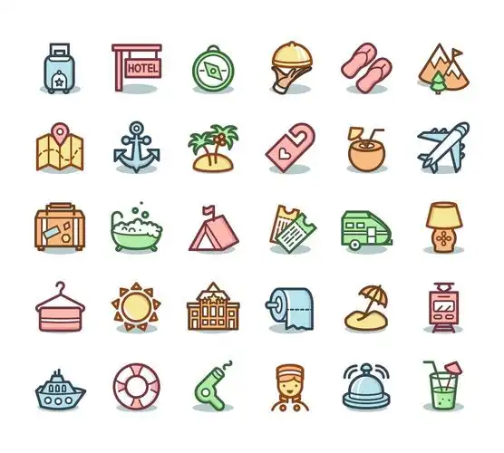 时尚简约清新可爱的优雅矢量图标icon集合