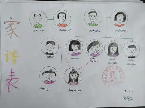 英语家谱树简笔画