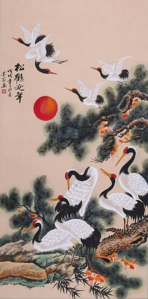 名家笔下松鹤图欣赏|松鹤延年|松鹤|中堂画_新浪新闻