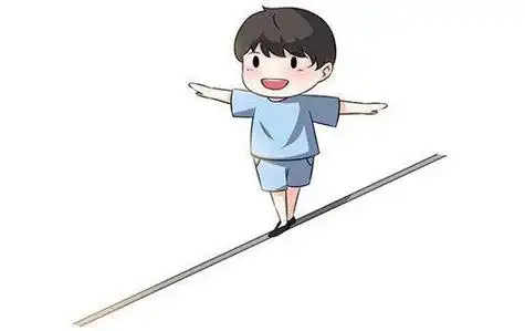 儿童走平衡木简笔画