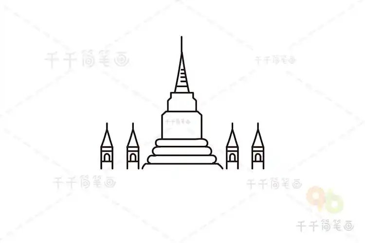 泰国大皇宫简笔画