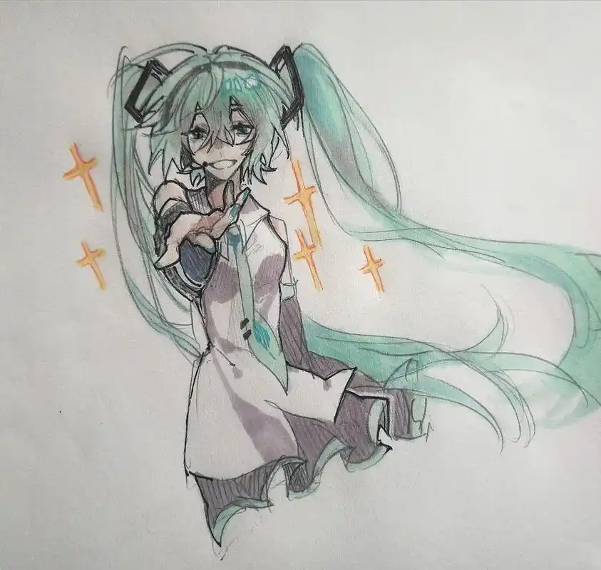 画画 #手绘 #初音未来生日快乐 #初音未来 #绘画 公主 - 抖音