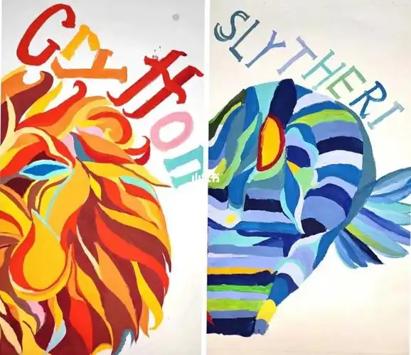 冷暖色对比画  #冷暖对比  #冷暖对比作业  #哈利波特  #设计作业