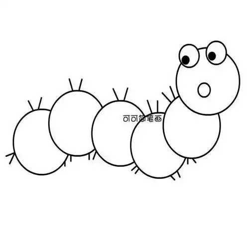 松毛虫的简笔画步骤