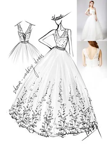 婚纱设计手稿