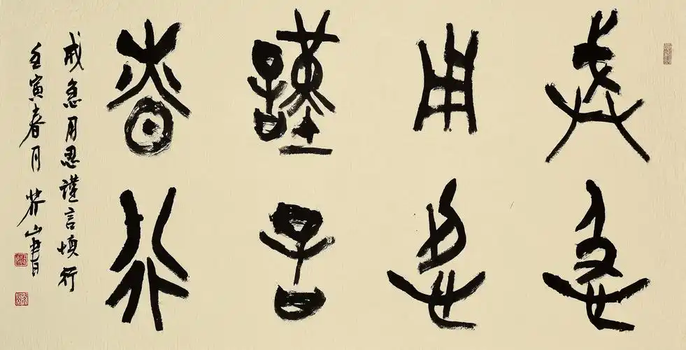 王志敏  篆书戒急用忍句  66.5x131cm.jpg