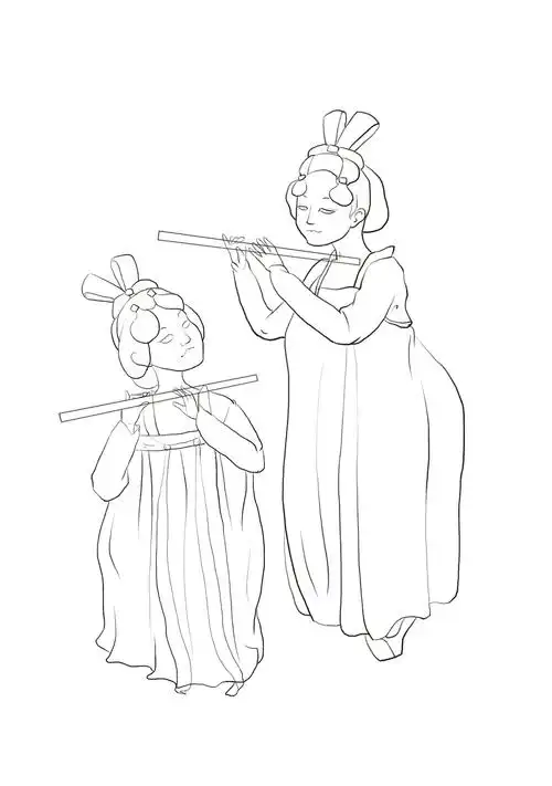 唐宫夜宴小姐姐插画练习