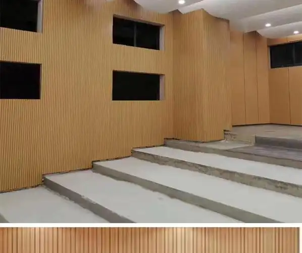 竹木纤维吸音板生态木吊顶墙面消音板木塑穿孔吸音隔音板学校会议