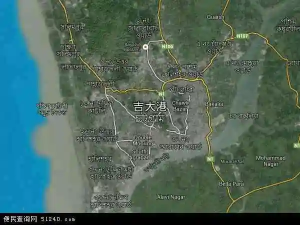 吉大港高清航拍地图 - 2021年吉大港高清卫星地图