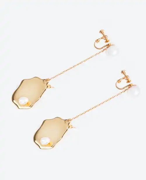 luciatacci希达paula韩版简约气质黄金巴洛克吊坠耳环