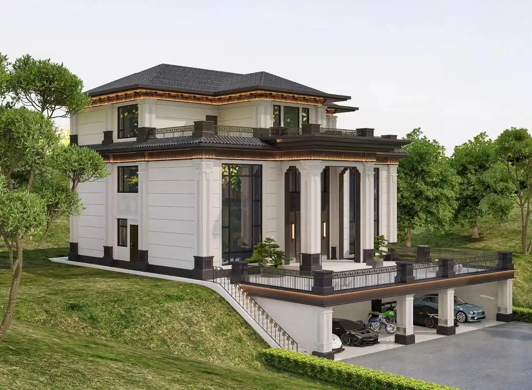 自建别墅|新中式.#别墅豪宅 #农村自建房 #城里是房乡下是 - 抖音