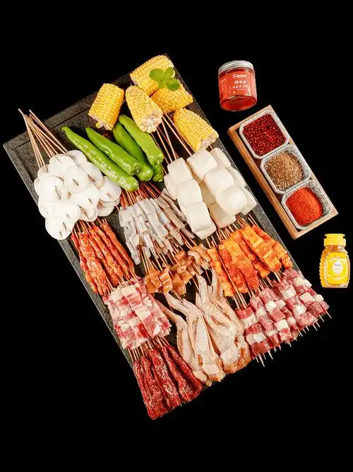 木屋烧烤食材半成品5-6人套餐羊肉串牛肉烤串食物新鲜户外露营