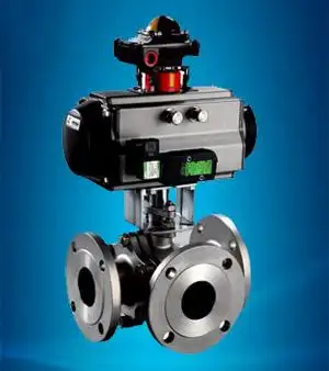 气动三通法兰式球阀