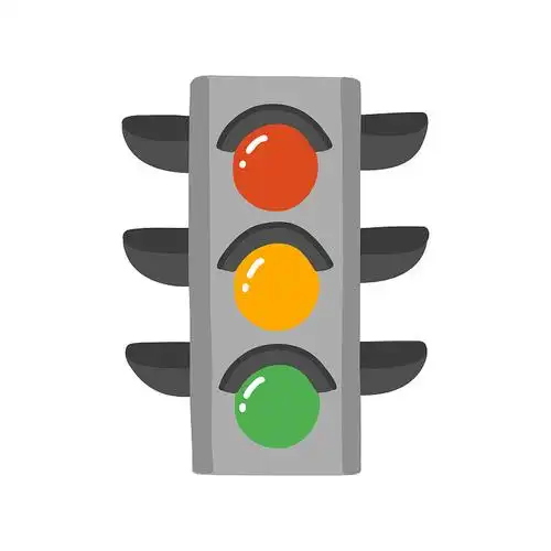 红绿灯卡通风格图标.彩色符号矢量插图图片下载