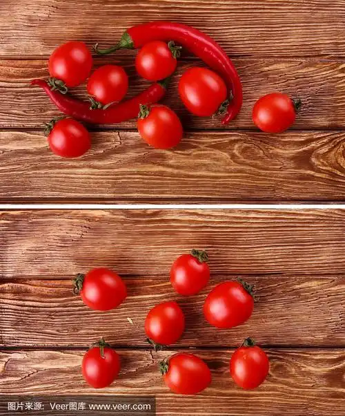 红色的樱桃和红辣椒