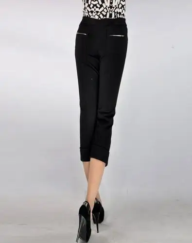 爆款2013girdear哥弟款哥弟面料女裤裤脚折边设计七分裤f546