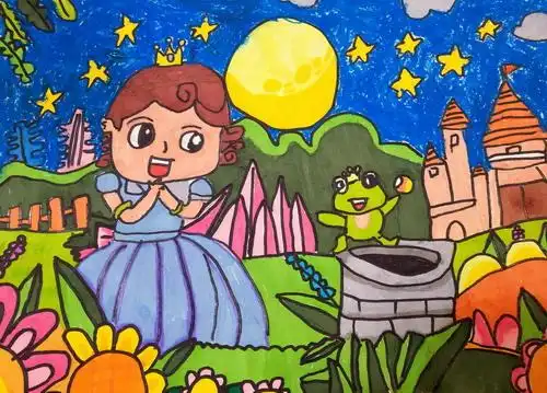 公主和青蛙王子绘画作品