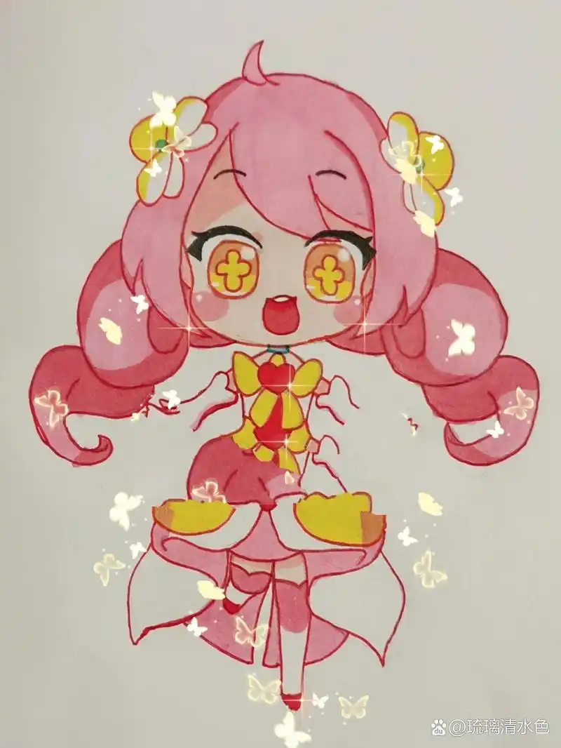 94马克笔手绘 小花仙 雪城爱(小爱)94 94马克笔色号:35  7  26