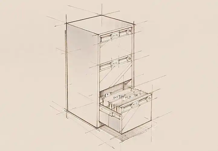 手绘办公室用品 档案柜 抽屉图片
