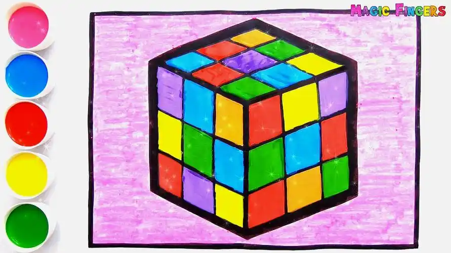幼儿简易画教你怎么画魔方,快跟着一起画吧!