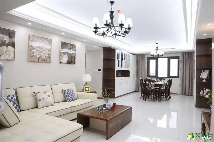 武汉160㎡装修效果图—世纪江尚三室两厅两卫现代风格设计作品 现代