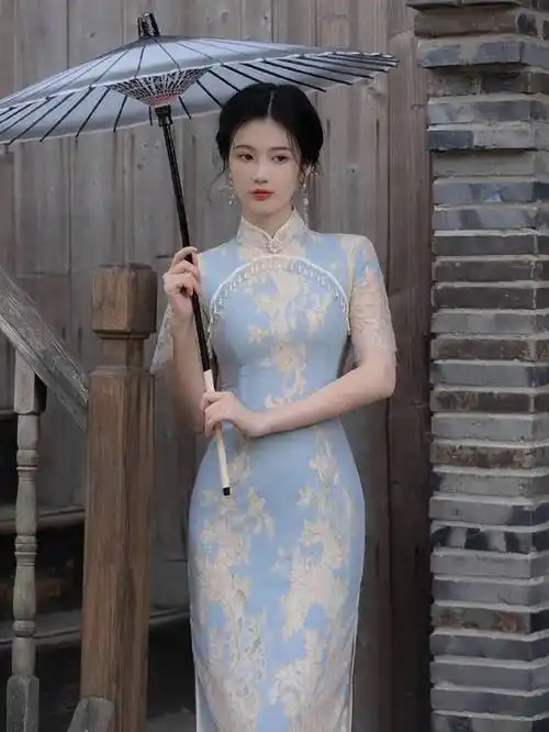 灰色旗袍·高贵典雅·迷人美女