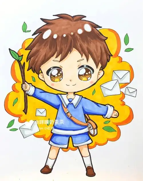 q版可爱男生马克笔绘画