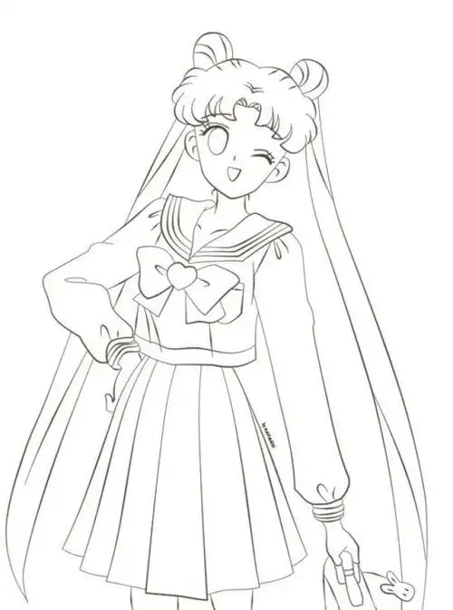 漂亮的水冰月美少女战士简笔画_卡通动漫