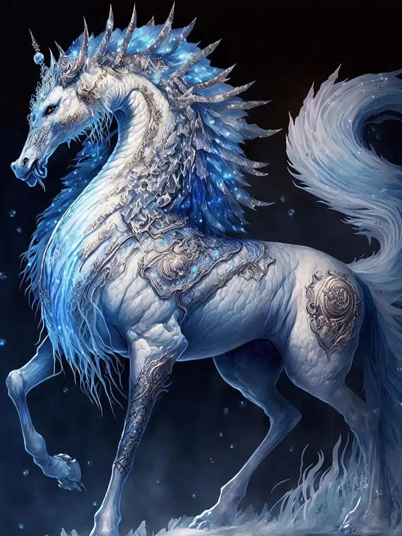 神兽 | 冰麒麟 麒麟到众鬼邪退避#我和ai有画说# #山海经# #插画