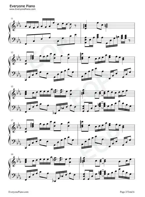 错位时空-完美版五线谱预览2-钢琴谱文件(五线谱,双手简谱,数字谱