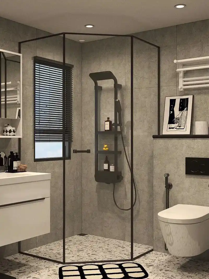 4平米卫生间也能做干湿分离!吃土也要安排的玻璃玻璃淋浴房,淋 - 抖音