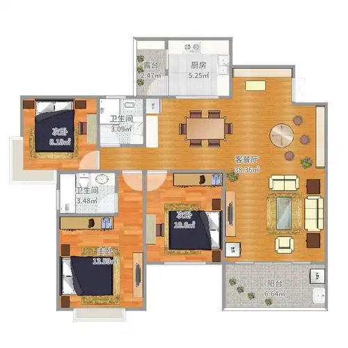 温馨简约三房户型图大全,装修户型图,户型图分析,户型图设计方案