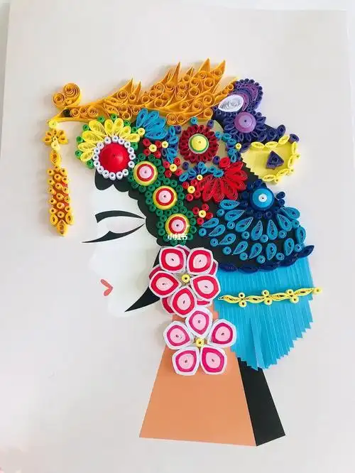 衍纸习作青衣女