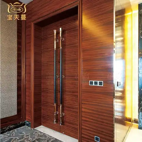 星级酒店双开门定制 酒店公共区域大厅对开门推拉门上门测量设计