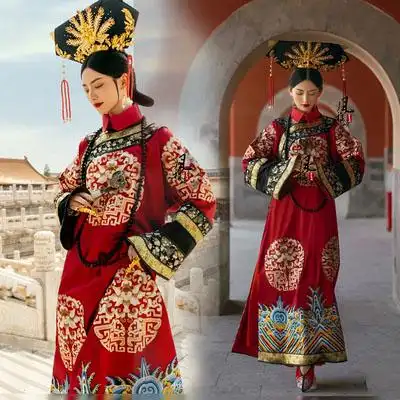出租写真古董旗服清装满族服满拍摄清朝故宫民族服装