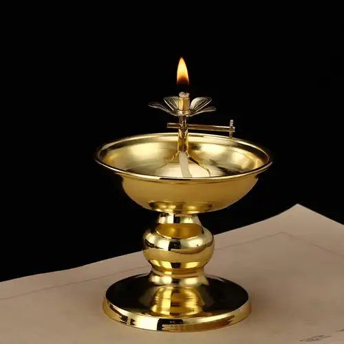 油灯供佛灯家用佛前供灯长明灯酥油灯盏佛供灯复古老式酥油灯灯座