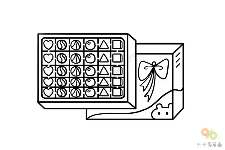 礼盒巧克力简笔画步骤图