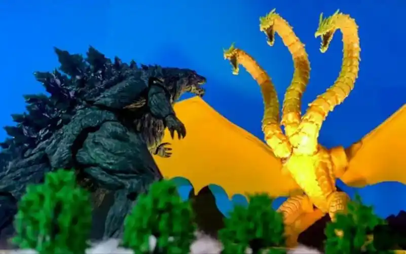 行星哥斯拉vs噬星者基多拉|定格动画