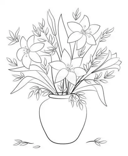 简笔画花瓶上画什么花