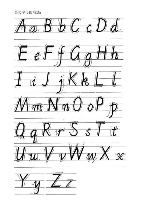 汉语拼音字母的书写笔顺及格式与英文字母书写