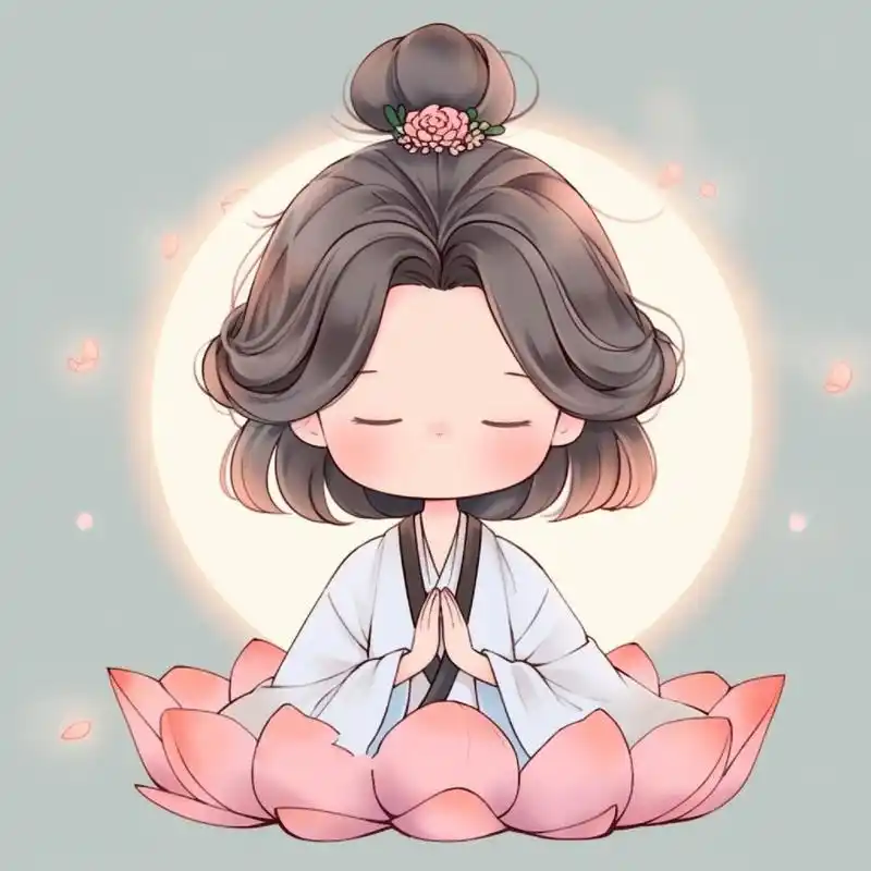 荷花女孩 佛系少女|治愈系头像 前面几张我加了字,后面的是没加字的原