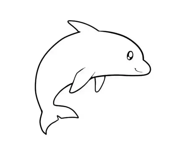 海豚动物简笔画步骤图片大全-儿童简笔画大全
