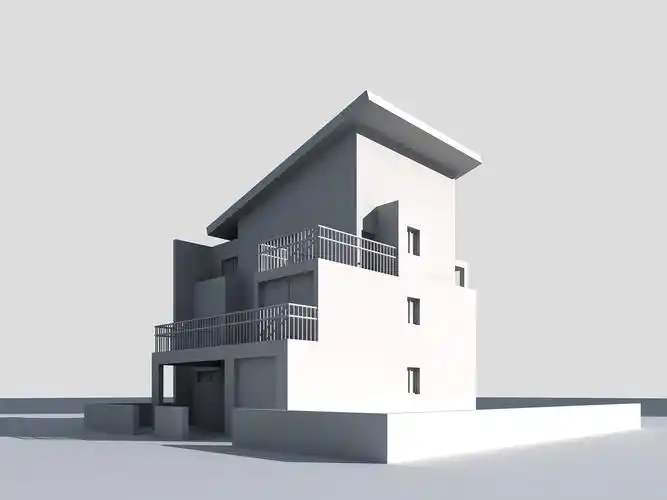 建筑模型黑白线框(普通建筑)