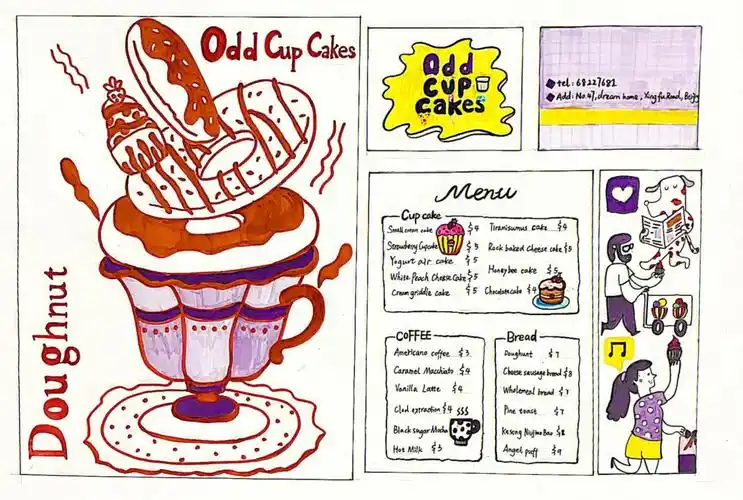 菜单设计手绘甜品店04