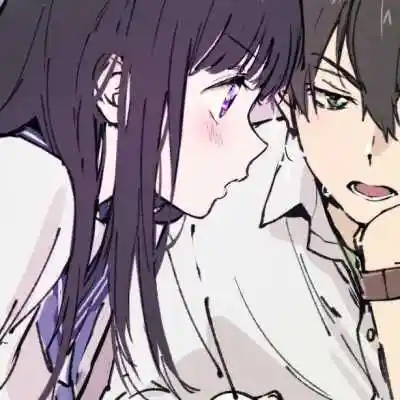 手绘漫画情头一左一右头像