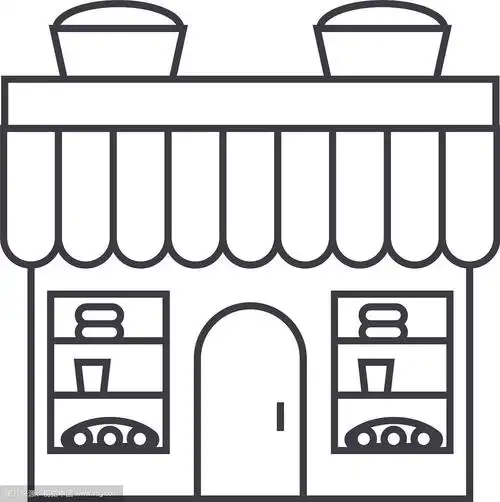 面包房建筑细线图标概念面包房