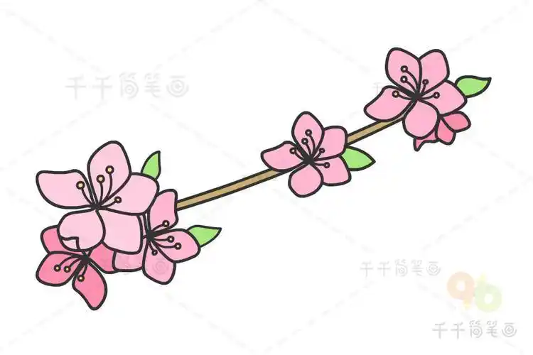 桃花简笔画画法桃花简笔画图片桃花简笔画教程桃花简笔画素材