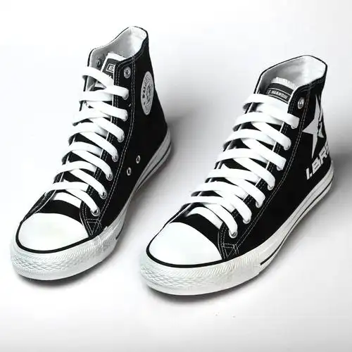 黑岩射手高帮帆布鞋外贸爆款休闲鞋动漫卡通鞋